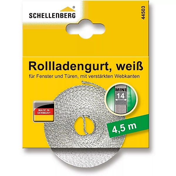 Schellenberg Rollladengurt Mini 14 mm 4,5 m Weiß günstig online kaufen