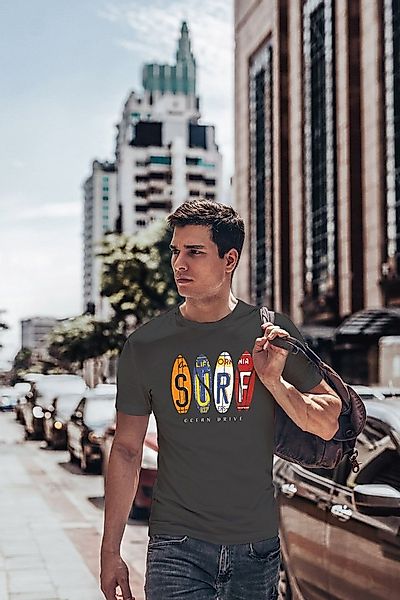 Neverless Print-Shirt Herren T-Shirt Print Surfboards California Surfing Oc günstig online kaufen