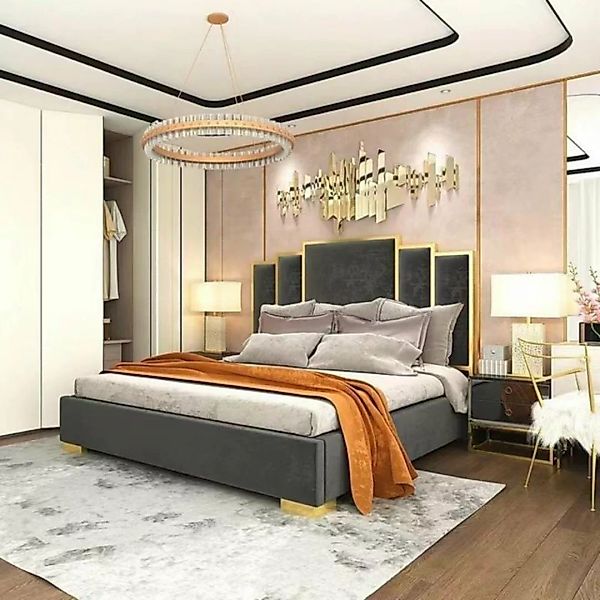 JVmoebel Bett Bett 2x Nachttisch 3 tlg Schlafzimmerset Design Modern Nachtt günstig online kaufen