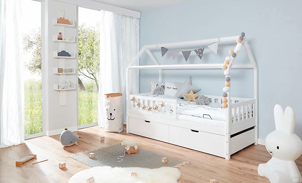 Ticaa Hausbett "Traumhaus", Hausbett, inkl. Schubkasten, Rollrost und Matra günstig online kaufen