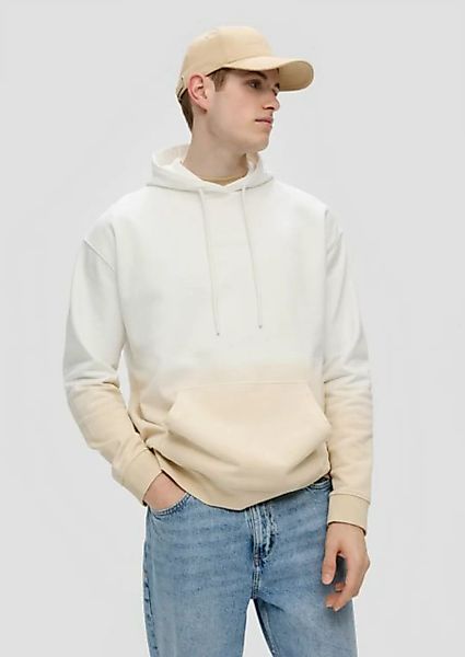 QS Sweatshirt Sweatshirt mit gummiertem Schriftprint Label-Patch, Dip Dye günstig online kaufen