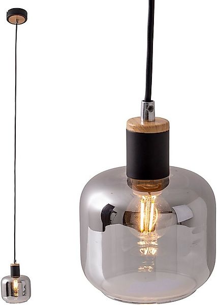 näve Pendelleuchte Fumoso, ohne Leuchtmittel, Glasschirm dunkel getönt (rau günstig online kaufen