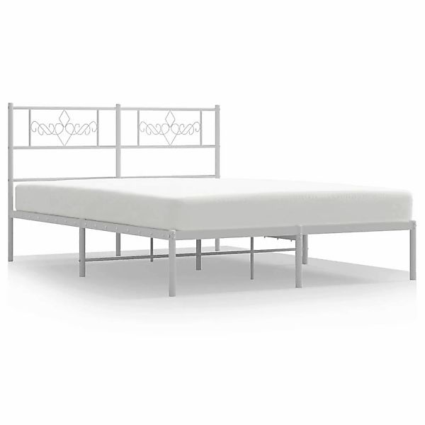 vidaXL Bettgestell mit Kopfteil Metall Weiß 120x200 cm Modell 121899000 günstig online kaufen