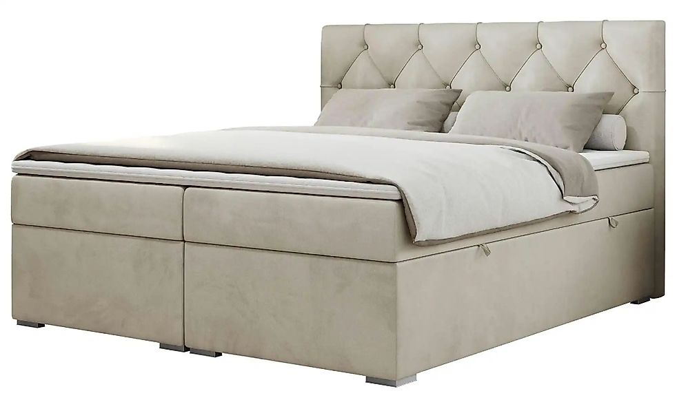 Boxbett mit Bettkasten Alda ¦ beige ¦ Maße (cm): B: 160 H: 118 Betten > Kom günstig online kaufen