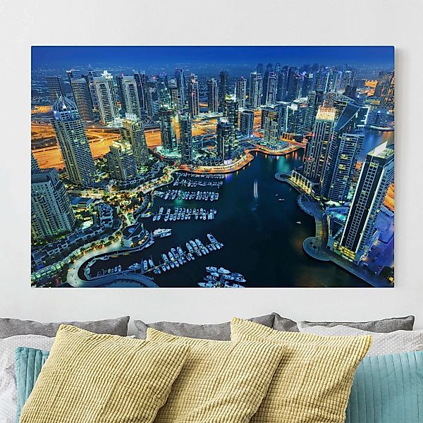 Leinwandbild - Querformat Nächtliche Dubai Marina günstig online kaufen