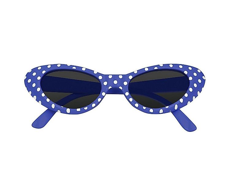 Das Kostümland Verkleidungsmaske Cat Eye Brille Sandy mit Punkten, Dunkelbl günstig online kaufen