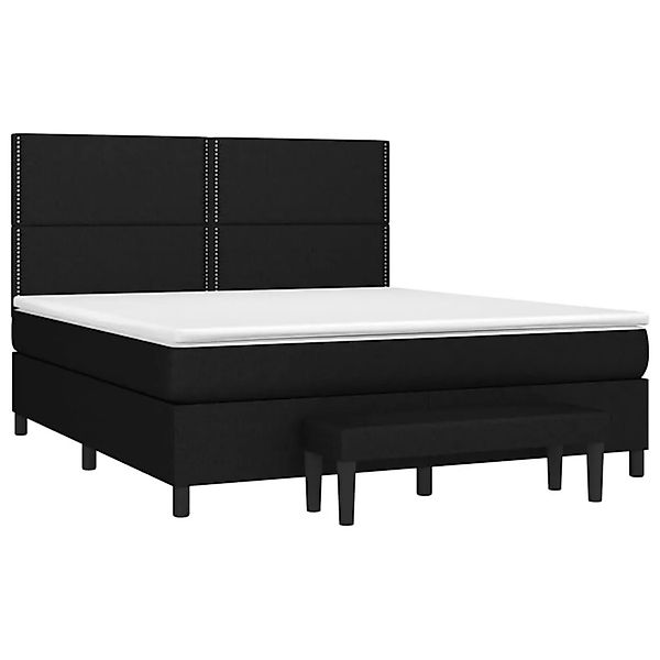 vidaXL Boxspringbett mit Matratze Schwarz 180x200 cm Stoff 3136535 günstig online kaufen