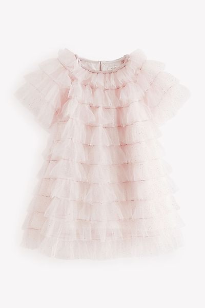 Next Tüllkleid Glitzerndes Rüschenkleid aus Mesh günstig online kaufen
