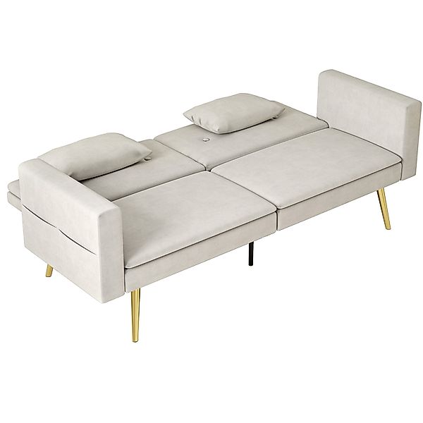 HOMCOM Schlafsofa, Schlafcouch mit Verstellbar Rückenlehne, Seitentasche, G günstig online kaufen