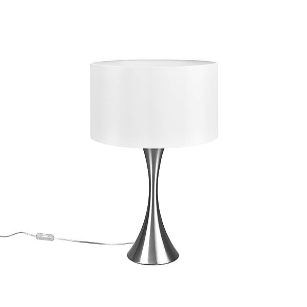 Tischleuchte Sabia, Ø 40 cm, weiß/nickel günstig online kaufen
