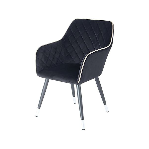 MeGusta Moderner Stuhl Schwarz Polsterstuhl Esszimmerstuhl mit Armlehne Mat günstig online kaufen