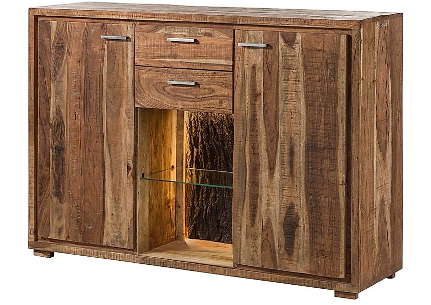 Massivmoebel24 Highboard (Highboard Akazie 145x40x101 natur günstig online kaufen