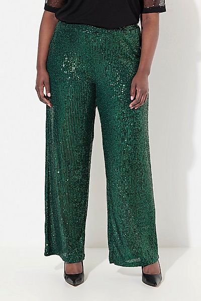 Ulla Popken Schlupfhose Hose weites Bein Pailletten Elastikbund günstig online kaufen