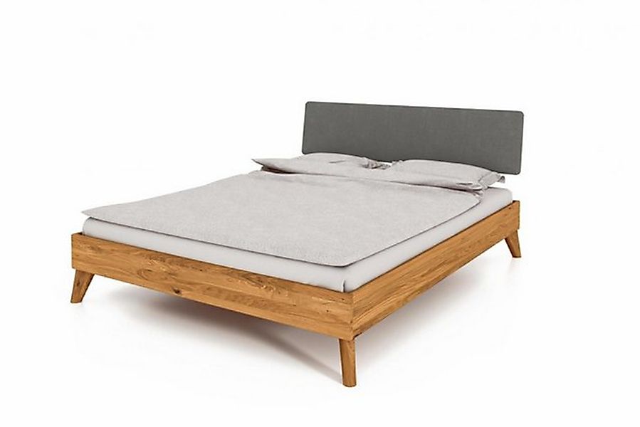 Natur24 Einzelbett Bett Gerg 4 Wildeiche 80x200cm mit Polsterkopfteil und H günstig online kaufen