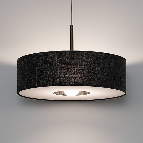 Hängeleuchte Amarela L, schwarz Melange, Textil, E27 günstig online kaufen