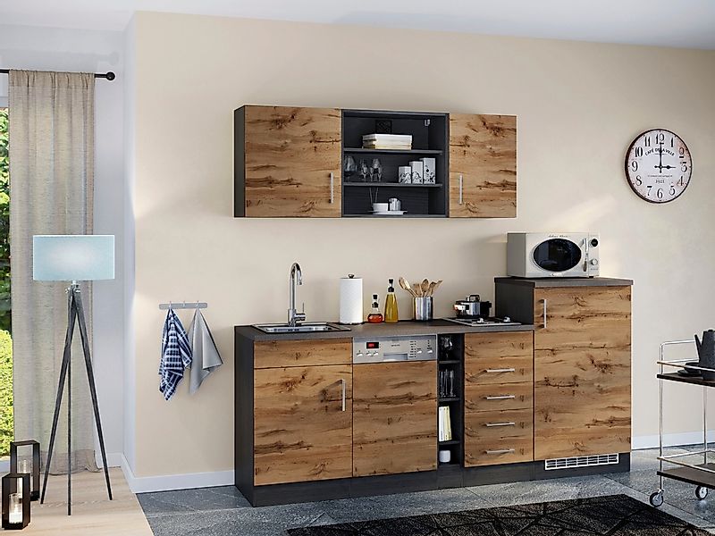 KOCHSTATION Küche "KS-Mali" Breite 210 cm, mit E-Geräten günstig online kaufen