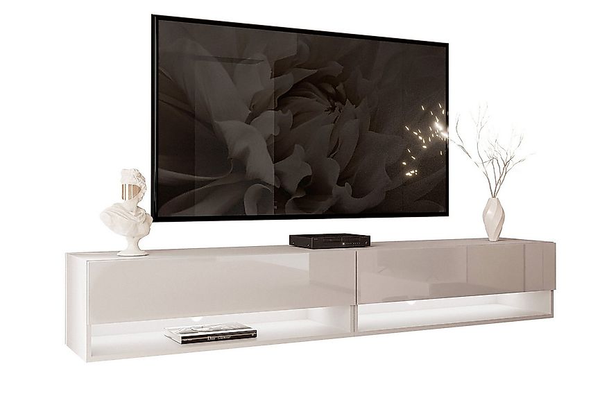 Lookway Lowboard CALANTE 180 cm RTV Hängeschrank mit LED-Beleuchtung günstig online kaufen