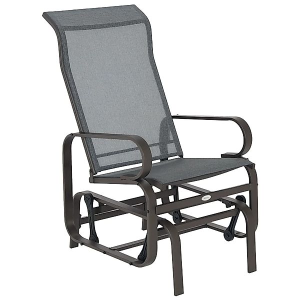 Outsunny Schaukelstuhl Texteline Grau 60L x 73B x 105H cm günstig online kaufen
