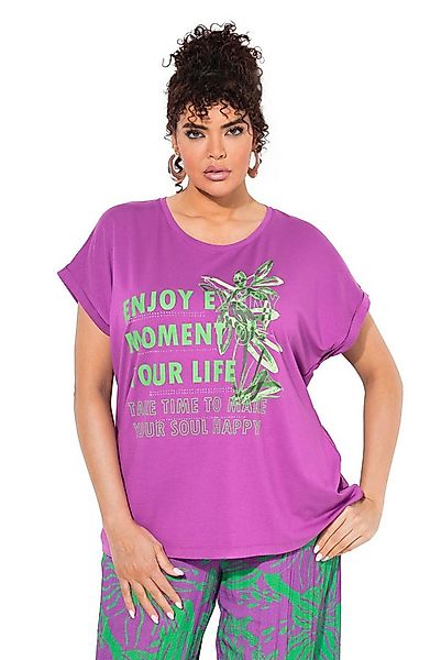Ulla Popken T-Shirt T-Shirt bedruckt Oversized Rundhals Halbarm günstig online kaufen