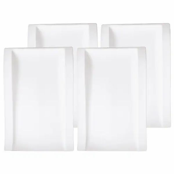 Villeroy & Boch Speiseteller »Gourmetteller NewWave 37 x 25 cm 4er Set weiß günstig online kaufen