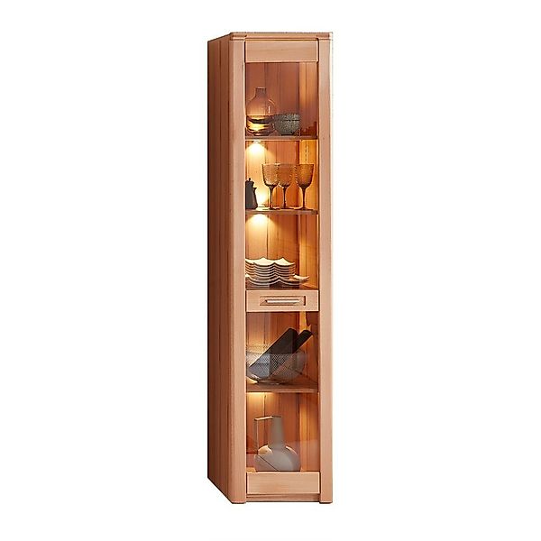 Lomadox Vitrine NEWTON-36 Front Kernbuche massiv, günstig online kaufen