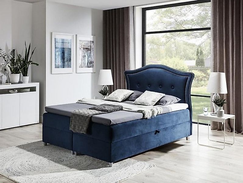 JVmoebel Bett Stoff Boxspringbett Textil Doppel Hotel Schlafzimmer Betten B günstig online kaufen
