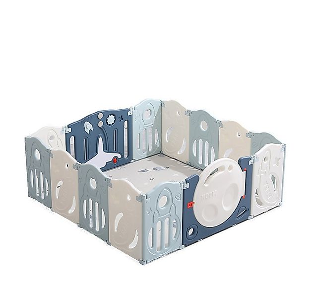 habeig Laufstall faltbar Babyzaun Laufgitter 160x160cm Tür Saugnäpfe Baby, günstig online kaufen