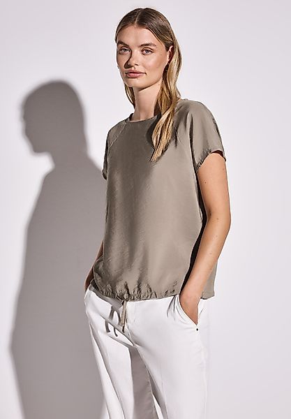 STREET ONE T-Shirt, mit Tunnelzug am Saum günstig online kaufen