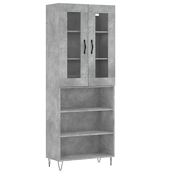 vidaXL Highboard Betongrau 69,5x34x180 cm Holzwerkstoff 3198757 günstig online kaufen