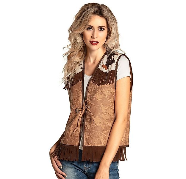 Boland Cowboy-Kostüm Weste 'Camel' für Damen, Braun günstig online kaufen