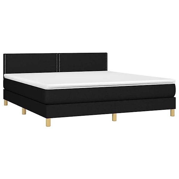 vidaXL Boxspringbett mit Matratze & LED Schwarz 180x200 cm Stoff 3133655 günstig online kaufen