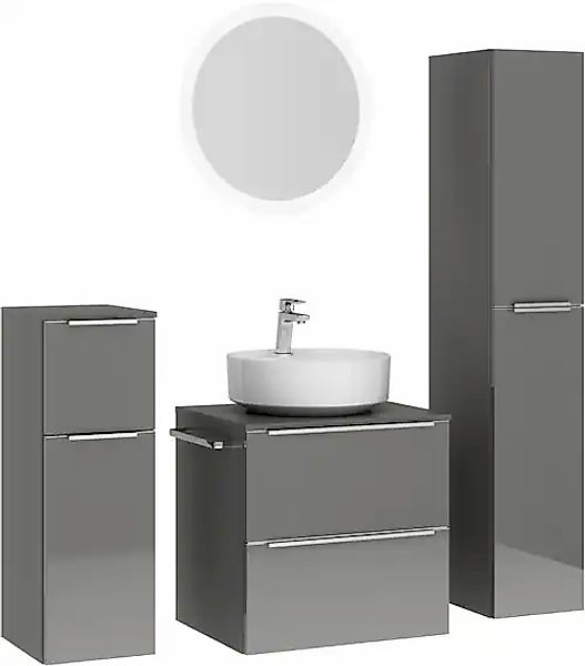 nobilia® Badmöbel-Set »Alvene« vormontiert, mit Soft-Close, 4 Stk. tlg. günstig online kaufen