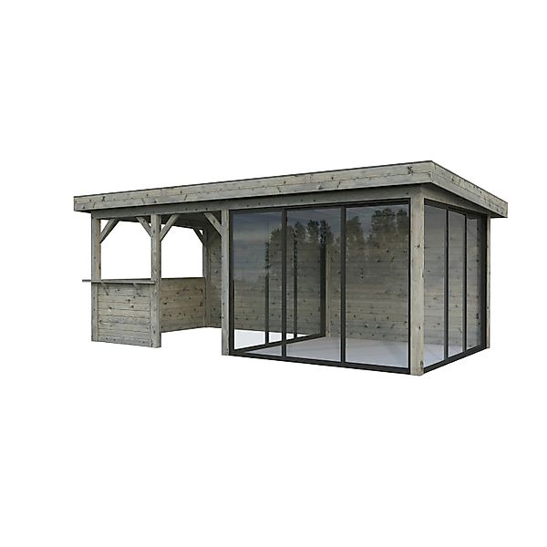 Palmako Pavillon Lenna Set 408 Slide Grau Tauchgrundiert 588 cm x 300 cm FS günstig online kaufen