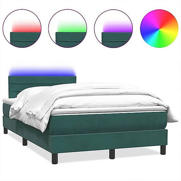 vidaXL Boxspringbett, Boxspringbett mit Matratze Dunkelgrün 120x210 cm Samt günstig online kaufen