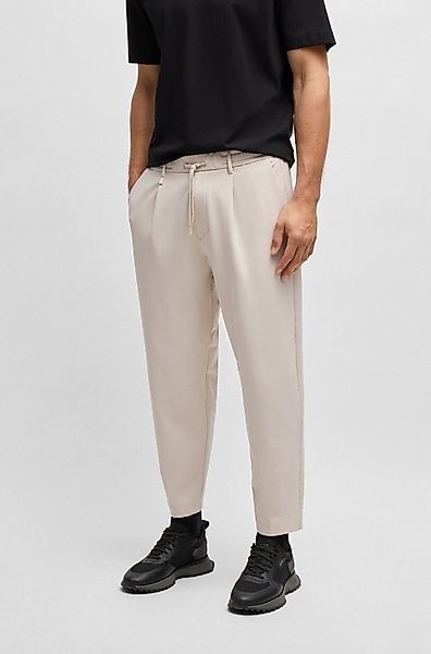 BOSS GREEN Webhose T Convert-Pleat mit Zugbund und Markenlabel Bundfaltenho günstig online kaufen