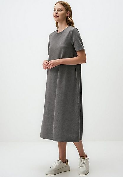 Jimmy Key Minikleid Rundhalsausschnitt Kurzärmlig Casual Midi Kleid günstig online kaufen