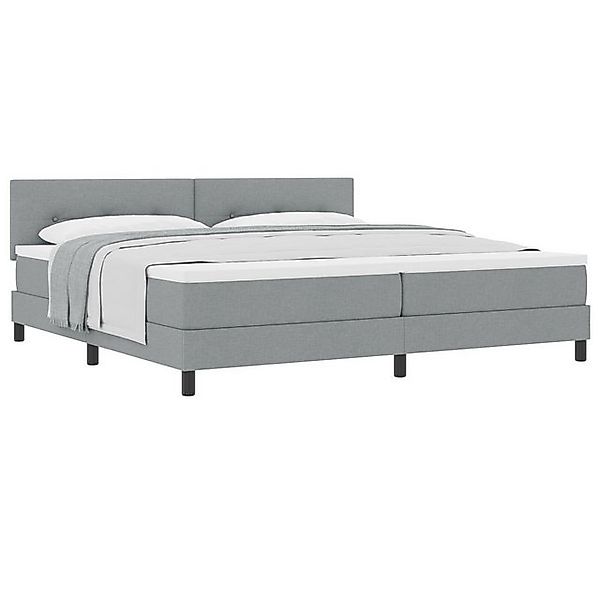 vidaXL Bett Boxspringbett mit Matratze Hellgrau 200x200 cm Stoff (1-tlg) günstig online kaufen
