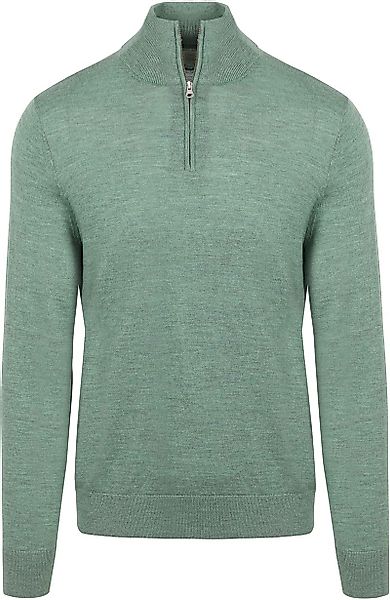 King Essentials The Michael Half Zip Pull Merino Grün - Größe L günstig online kaufen