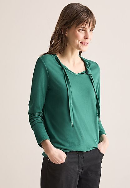 CECIL Langarmshirt mit geschlitztem Rundhalsausschnitt mit günstig online kaufen