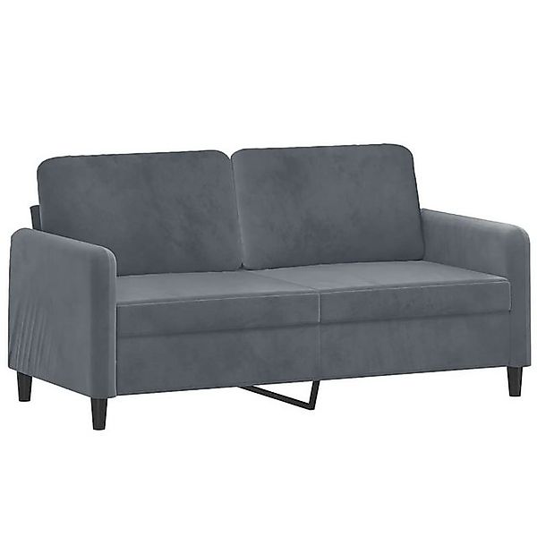 ZMH Sofa 2-Sitzer-Sofa Dunkelgrau 140 cm Samt mit 2xRücken und Sitzkissen, günstig online kaufen