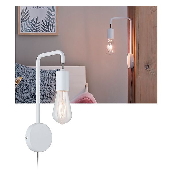 Paulmann "Wandleuchte Calvani E27 230V max. 40W dimmbar Weiß" günstig online kaufen