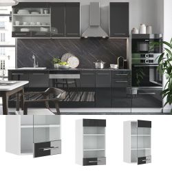 Vicco Glashängeschrank Fame-Line, Anthrazit Hochglanz/Weiß, 40 günstig online kaufen