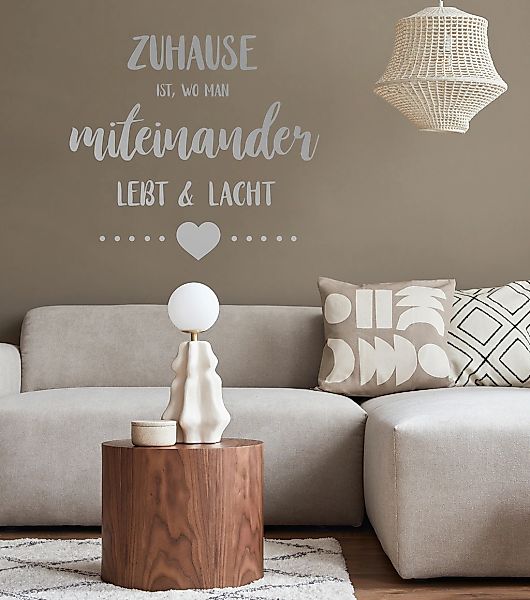 my home Wandtattoo »Zuhause ist, wo man miteinander lebt & lacht«, (1 St.), günstig online kaufen