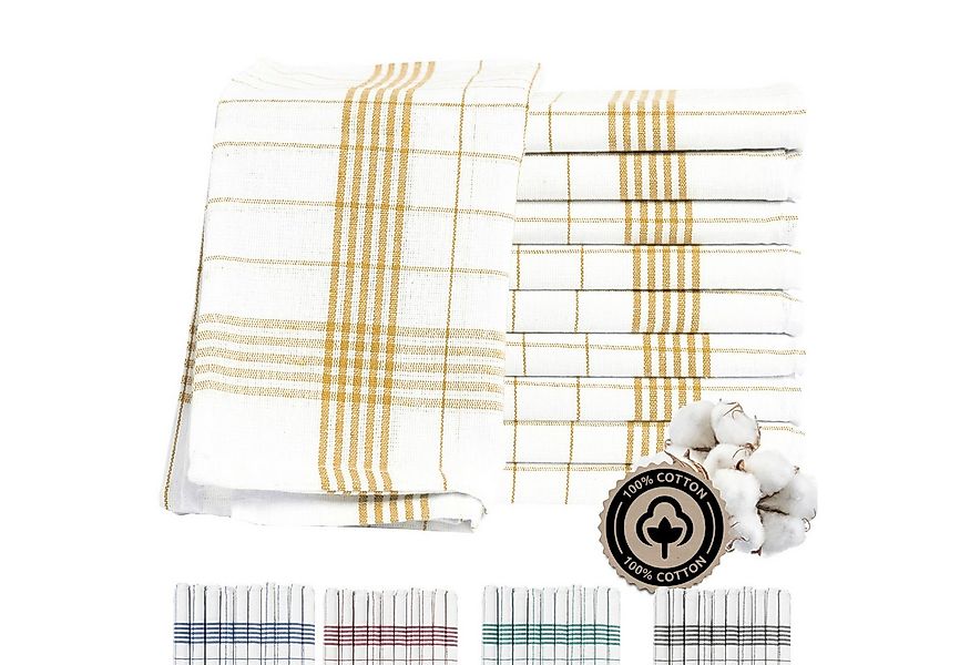 Zestri Geschirrtuch 10er-Set aus 100% Baumwolle, 50x70 cm Küchenhandtücher günstig online kaufen