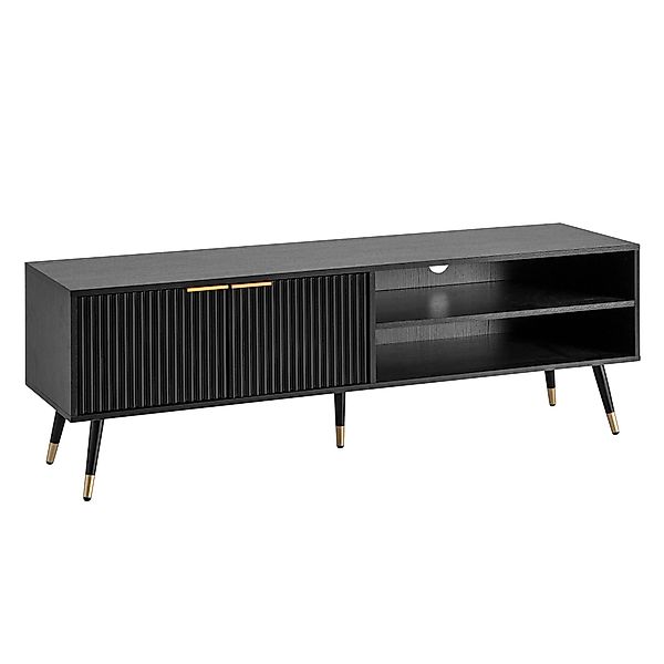 FINEBUY Lowboard FB103280 (Schwarz Eiche-Dekor, 150x51x39 günstig online kaufen