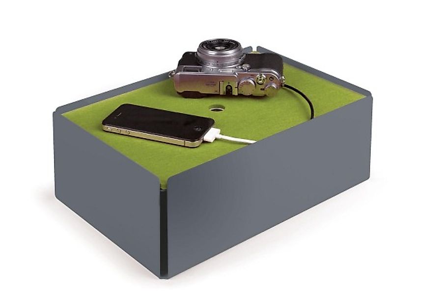 Kabelbox CHARGE-BOX fehgrau Filz grün günstig online kaufen
