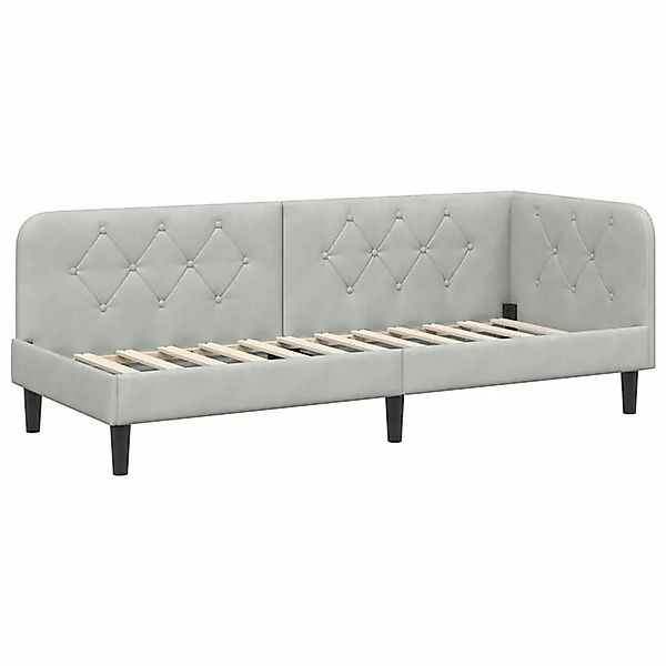 vidaXL Eckbettgestell mit Kopfteil Hellgrau 80 x 200 cm Samt 42016586 günstig online kaufen