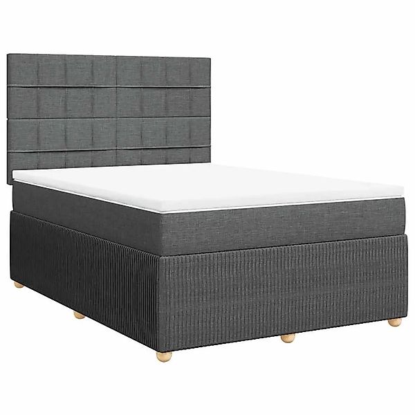 vidaXL Boxspringbett mit Matratze Dunkelgrau 160x200 cm Stoff 3292108 günstig online kaufen