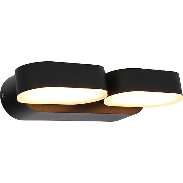 LED`s light Außen-Wandleuchte Oval 340° Schwarz günstig online kaufen