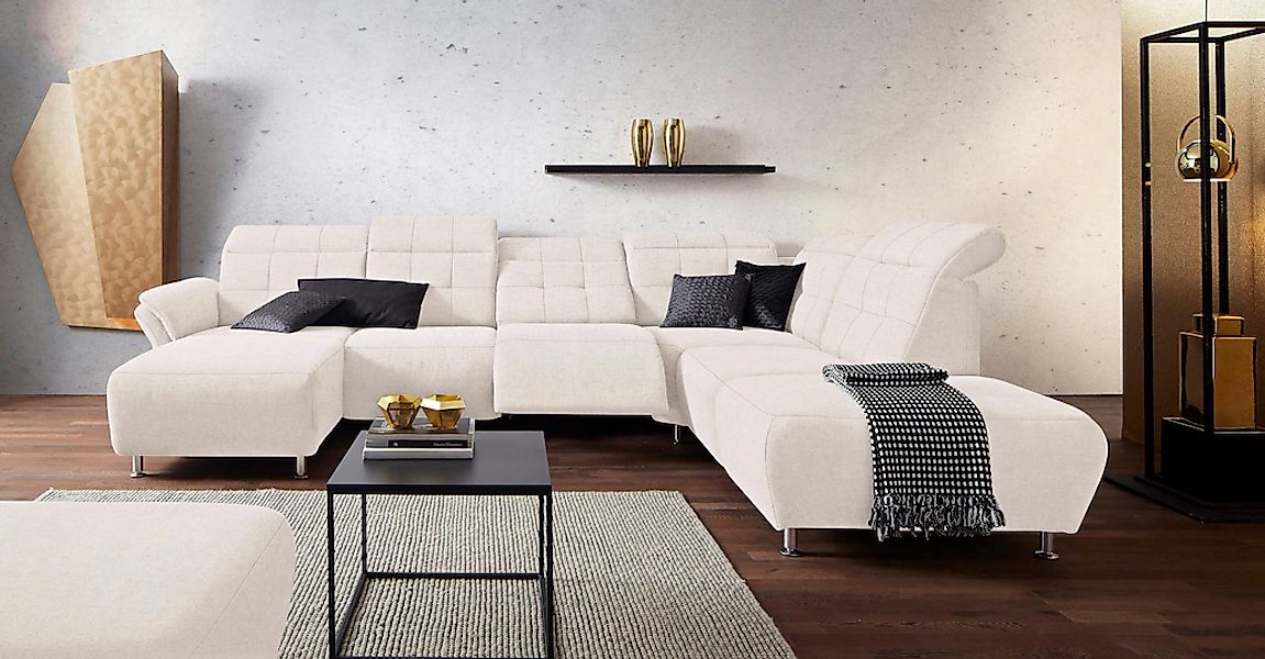 Home affaire Wohnlandschaft "Manhattan U-Form" 2 Sitze mit elektrischer Rel günstig online kaufen